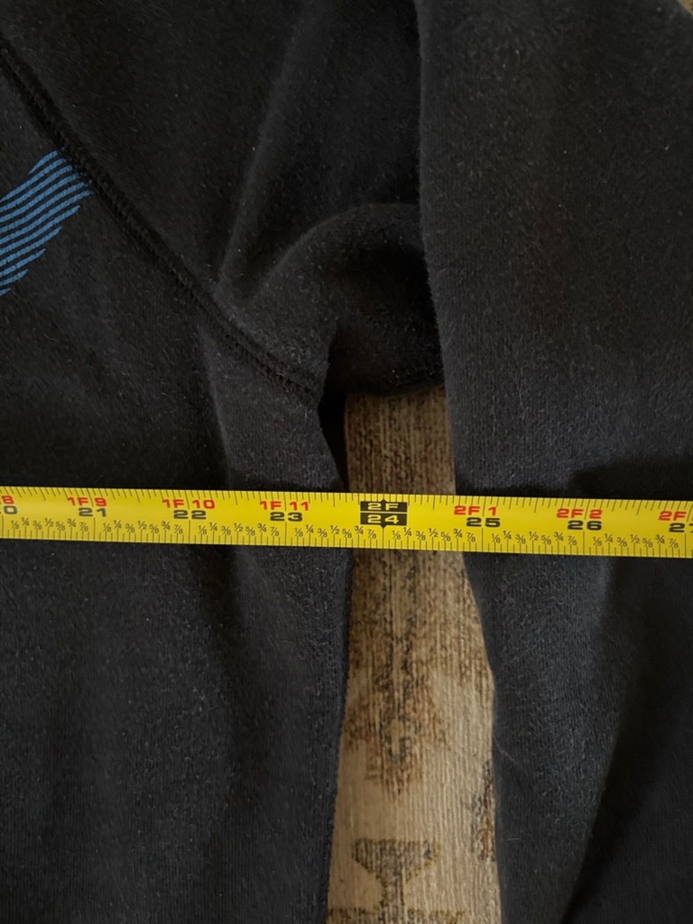 Nike AW77 Graphic Hoodie Mens Size Large Black Blue Spell Out - Picture 6 of 8